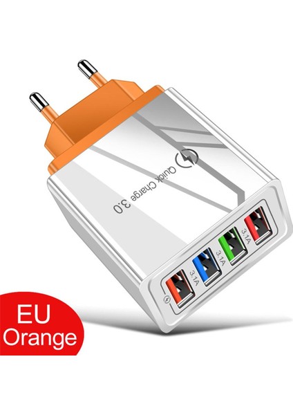 Hızlı Şarj 3.0 USB Şarj Cihazı Çok Bağlantı Noktalı Qc3.0 Hızlı Şarj Ab Tak Duvar Şarj Adaptörü (Yurt Dışından)