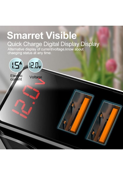 Twitch 18W LED Ekran Çift USB Şarj Cihazı Hızlı Şarj 3.0 Hızlı Duvar Telefonu Şarj Cihazı iphone Xiaomi Mi 10 Redmi Not 9 Pro Huawei (Yurt Dışından) fırsatları