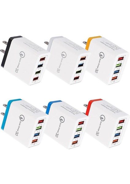 Port USB Şarj Cihazı Qc 3.0 USB Hub Duvar Şarj Cihazı 3A Renkli Akıllı Hızlı Şarj Seyahat Evrensel Telefon Ab Abd Tak Adaptörü (Yurt Dışından) fiyatları