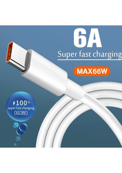 6A 66W Süper Hızlı Şarj Kablosu Için Huawei Mate 40 50 Xiaomi 11 10 Pro Hızlı Şarj USB C Şarj Aleti Kablosu USB Tipi C Veri Kablosu (Yurt Dışından)