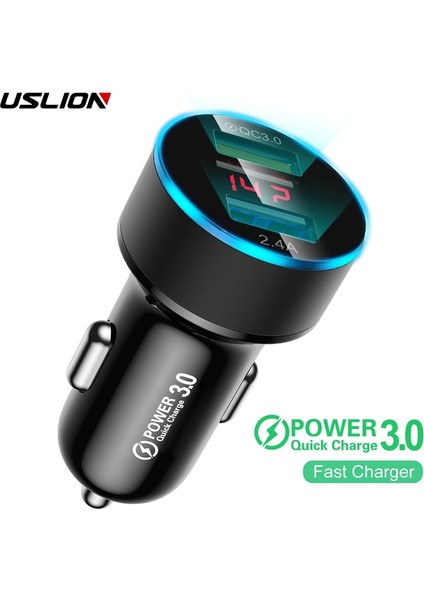 Uslıon Mini Çift USB Araç Şarj Cihazı Telefon Için 24V 3A Cep Telefonu Şarj Cihazı iPhone Için Hızlı USB Şarj Aleti Adaptörü Araba Için Tabletler Için (Yurt Dışından)