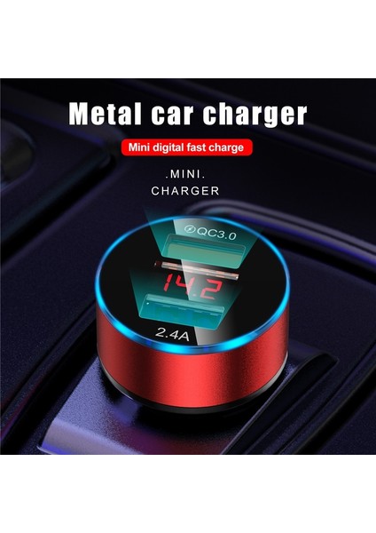 Uslıon Mini Çift USB Araç Şarj Cihazı Telefon Için 24V 3A Cep Telefonu Şarj Cihazı iPhone Için Hızlı USB Şarj Aleti Adaptörü Araba Için Tabletler Için (Yurt Dışından) fiyatları