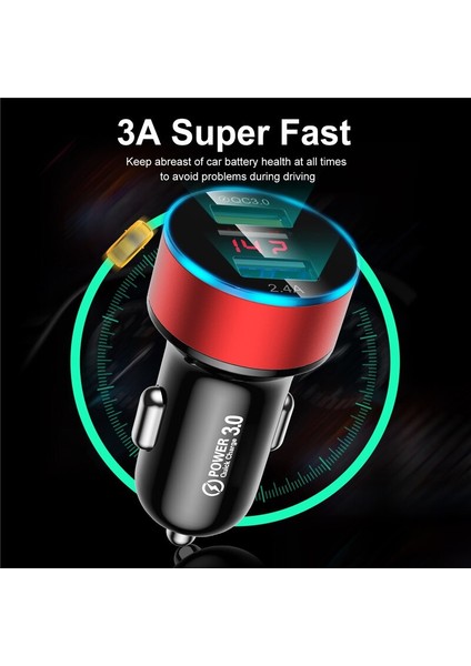 Uslıon Mini Çift USB Araç Şarj Cihazı Telefon Için 24V 3A Cep Telefonu Şarj Cihazı iPhone Için Hızlı USB Şarj Aleti Adaptörü Araba Için Tabletler Için (Yurt Dışından) fırsatları