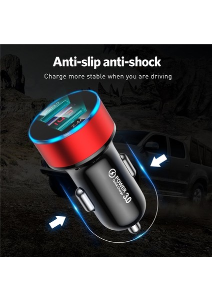 Uslıon Mini Çift USB Araç Şarj Cihazı Telefon Için 24V 3A Cep Telefonu Şarj Cihazı iPhone Için Hızlı USB Şarj Aleti Adaptörü Araba Için Tabletler Için (Yurt Dışından) indirimleri