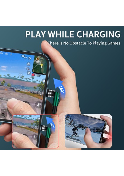 540 ° Döndür Manyetik Şarj Kablosu Hızlı Şarj Cihazı C Tipi iPhone Mikro USB Arayüzü Iphone Samsung Xiaomi Huawei Kulaklık (Yurt Dışından) modelleri