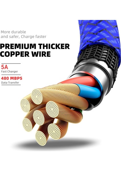 5A USB C Tipi Kablo Naylon Hızlı Şarj Kablosu Samsung 22 21 20 10 9 Not 10 USB Şarj Aleti Kablosu Xiaomi Oppo Huawei Oneplus (Yurt Dışından) fiyatları