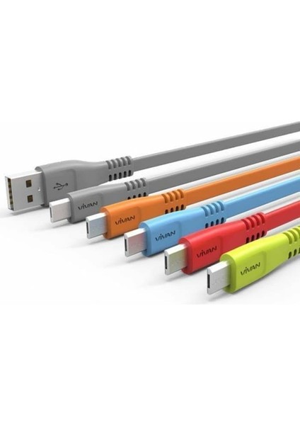 1m Rastgele Renkli Vivan Mikro USB / Tip C / Lightning 2.4A Kablo ve Adaptör Akıllı Telefonlar / Android Için Hızlı Şarj Cihazı (Yurt Dışından) modelleri