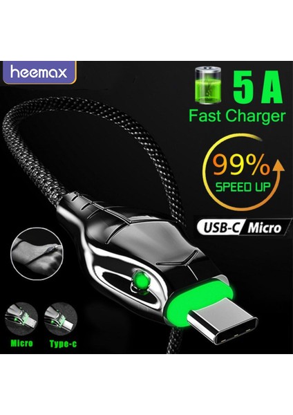 5A Tip C Veri Kablosu USB C Mikro USB Kablosu Samsung Xiaomi Mi 11 Huawe Hızlı Şarj 3.0 Telefon Şarj Cihazı USB Kablosu Tel (Yurt Dışından)