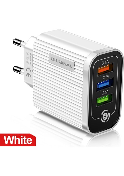 Gu 3 Portlu USB Cep Telefonu Şarj Cihazı ile LED Işık 5V/3A Taşınabilir Hızlı Hızlı Şarj USB Adaptörü Abd/ab Tak (Yurt Dışından) fiyatları