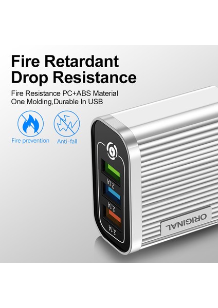 Gu 3 Portlu USB Cep Telefonu Şarj Cihazı ile LED Işık 5V/3A Taşınabilir Hızlı Hızlı Şarj USB Adaptörü Abd/ab Tak (Yurt Dışından) fırsatları