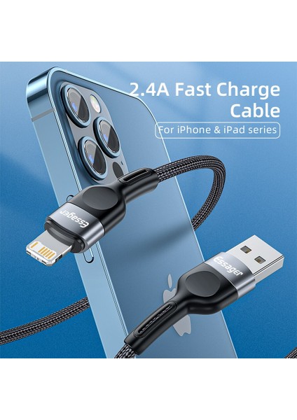 Essager USB Kablosu iPhone 13 12 11 Pro Max Xr Xs 8 7 6s Artı Kablo Hızlı Şarj Kablosu iPhone Şarj Aleti Kablosu USB Tel Kablosu (Yurt Dışından) modelleri