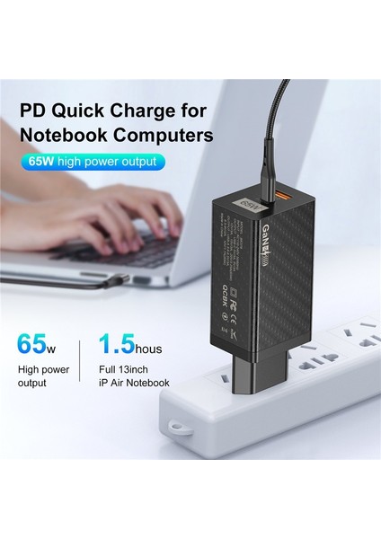 Uslıon 65W Gan USB C Şarj Cihazı Hızlı Şarj Macbook Tablet Için Samsung Xiaomi USB Tip C Pd Şarj Cihazı iPhone 14 13 Şarj Cihazı (Yurt Dışından) modelleri