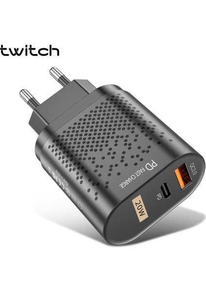 Twitch USB Şarj Cihazı PD20W Qc3.0 Duvar Şarj Cihazları Hızlı Şarj Seyahat Telefonu Adaptörü (Yurt Dışından) fiyatları