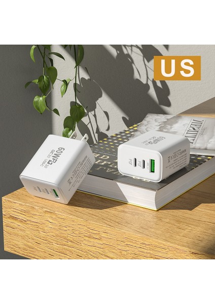 60W USB Tip C Şarj Cihazı Hızlı Şarj 3.0 Cep Telefonu 3 Port Duvar Hızlı Pd Şarj Adaptörü iPhone 14 13 Samsung Xiaomi Poco F3 (Yurt Dışından) indirimleri