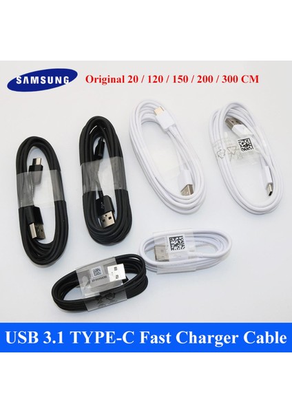 Orijinal Samsung A50 A60 A70 A80 A90 Tıpı C Kablo 0.2/1.2/2/3 M Hızlı Şarj Veri Hattı Galaxy A12 A13 A14 A51 A71 A23 A24 M32 (Yurt Dışından)