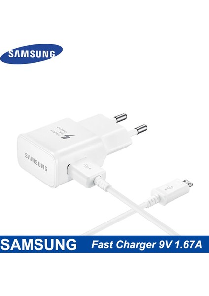 Samsung S10 Artı Hızlı Şarj Cihazı Ab Seyahat Adaptörü 9V1.67A Hızlı Şarj 1.5m Mikro USB Kablosu 10W Not 10 9 8 A50 A70 S8 S9 (Yurt Dışından) fiyatları