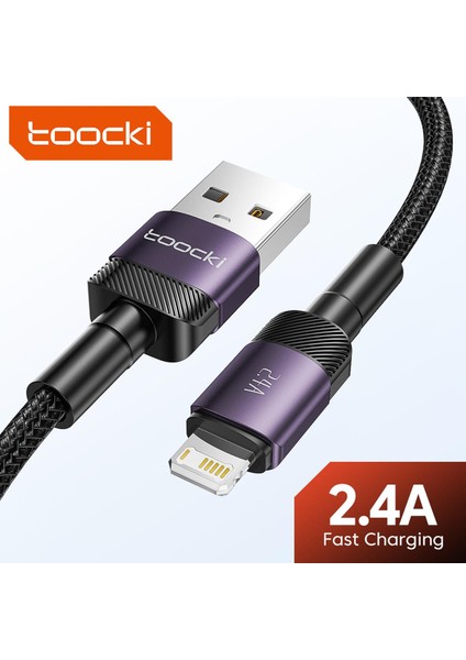 Toocki Yıldırım USB Kablosu iPhone 14 13 12 Pro Max x Xs Xr 8 7 Artı iPad Hızlı Şarj Şarj Aleti Kablosu iPhone Veri Kablosu (Yurt Dışından)