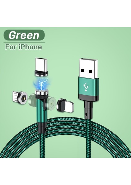 3A Hızlı Şarj Manyetik Kablo Mikro USB Tip C 3 In 1 Veri Cacle Iphone Xiaomi 540 Için Döndür Mıknatıs Şarj Cihazı USB Tel Kablosu (Yurt Dışından)