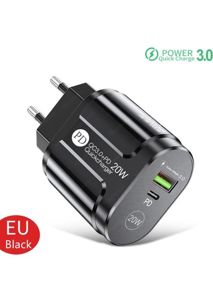 Pd 20W USB C Şarj Cihazı Hızlı Şarj Qc3.0 Telefon Adaptörü iPhone 13 12 11 Pro Huawei Samsung Xiaomi Tip C Hızlı Şarj Şarj Cihazı (Yurt Dışından)