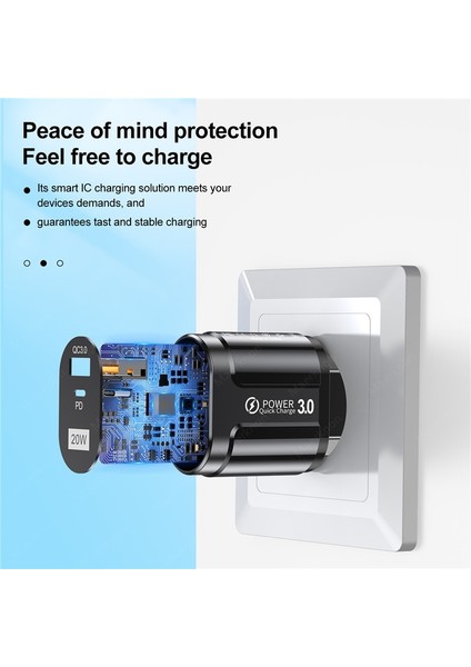 Pd 20W USB C Şarj Cihazı Hızlı Şarj Qc3.0 Telefon Adaptörü iPhone 13 12 11 Pro Huawei Samsung Xiaomi Tip C Hızlı Şarj Şarj Cihazı (Yurt Dışından) modelleri