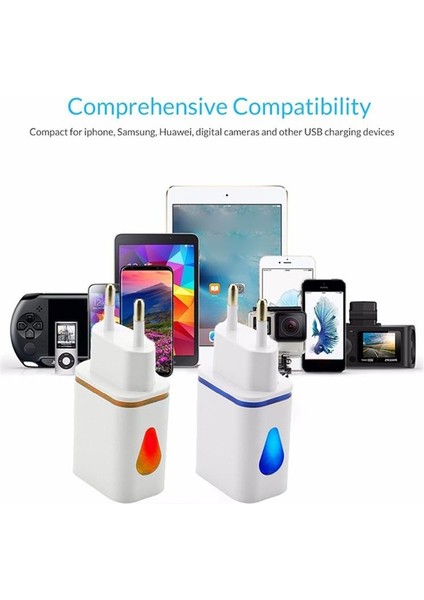 1 Adet Ab Tak 2A Hızlı Şarj USB Çift Bağlantı Noktası Çıkışı Duvar Şarj Cihazı Seyahat Fişi Güç Adaptörü Telefon Için Uyumlu (Yurt Dışından) modelleri