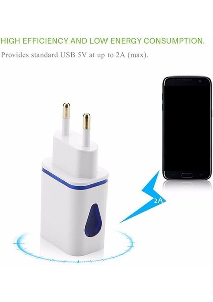 1 Adet Ab Tak 2A Hızlı Şarj USB Çift Bağlantı Noktası Çıkışı Duvar Şarj Cihazı Seyahat Fişi Güç Adaptörü Telefon Için Uyumlu (Yurt Dışından) fırsatları