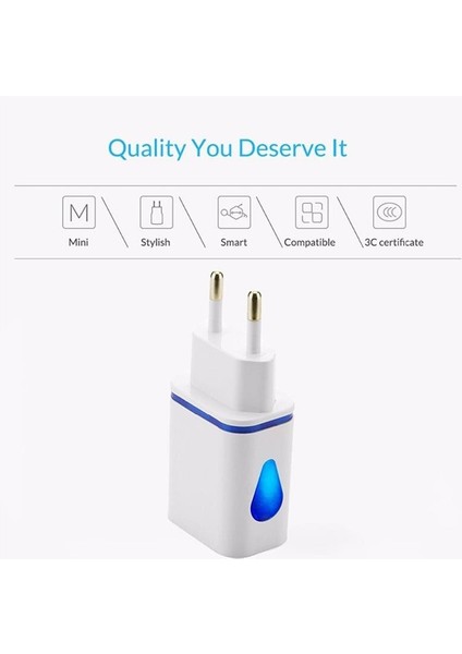 1 Adet Ab Tak 2A Hızlı Şarj USB Çift Bağlantı Noktası Çıkışı Duvar Şarj Cihazı Seyahat Fişi Güç Adaptörü Telefon Için Uyumlu (Yurt Dışından) indirimleri