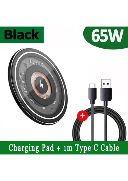 65W Kablosuz Şarj Aleti Pedi Standı iPhone 14 13 12 11 x Pro Max Samsung Xiaomi Indüksiyon Qi Şarj Cihazları Hızlı Şarj Standı Istasyonu (Yurt Dışından)