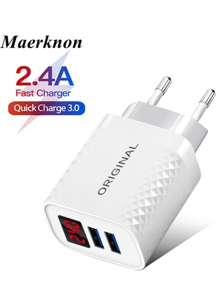 USB Hızlı Şarj Şarj Cihazı 18W Hızlı Şarj 3.0 LED Ekran Ab Abd Duvar USB Adaptörü iphone 12 11 Samsung Xiaomi Hızlı Şarj Cihazı (Yurt Dışından)