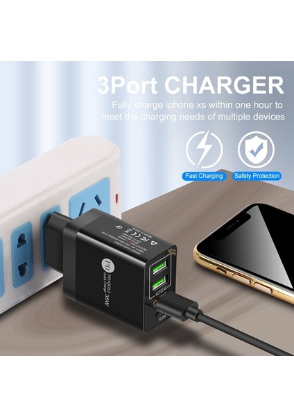 36W 4 Port Tip C Hızlı Şarj 3.0 Ab Ingiltere Abd USB C Şarj Cihazı Hızlı Şarj Pd Cep Telefonu Şarj Cihazı iPhone 13 Pro Samsung Xiaomi (Yurt Dışından) fiyatları