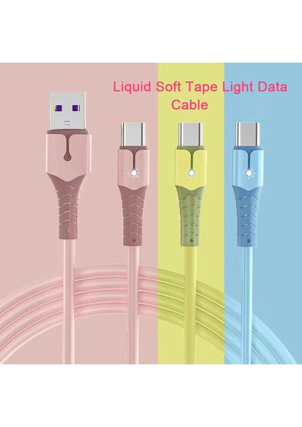 3A Tip C Hızlı Şarj Kablosu Için Huawei P50 Samung S20 S21 Cep Telefonu 1/1.5/2m Usb-C Şarj Cihazı Tel Sıvı Silikon Veri Kablosu (Yurt Dışından)