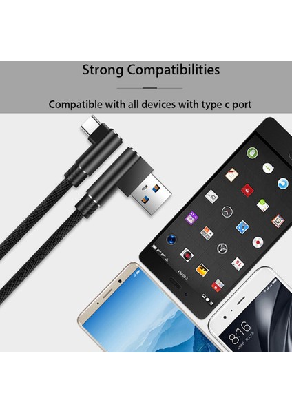 Oppselve 90 Derece Dirsek Mikro USB Tip C Veri Kablosu Samsung S20 Huawei Xiaomi Şarj Kablosu Hızlı Şarj Aleti Kablosu L Şeklinde Tel (Yurt Dışından) fırsatları