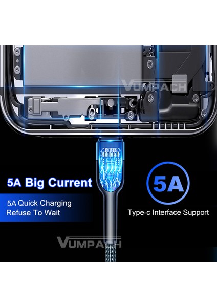 Hızlı USB C Kablosu C Tipi Kablo Hızlı Şarj Veri Kablosu Şarj Cihazı USB Kablosu C Samsung S21 S20 A51 Xiaomi Mi 10 Redmi Note 9s 8t (Yurt Dışından) modelleri