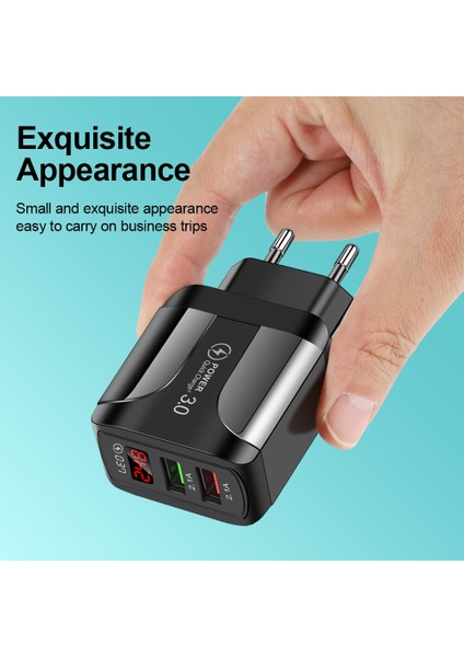 Hızlı Şarj Cihazı 3.0 USB Şarj Aleti IPhone 12 13 Için Xiaomi Poco X3 LED Dijital Ekran Hızlı Şarj 2 Port USB Duvar Telefonu Şarj Cihazı (Yurt Dışından) fırsatları