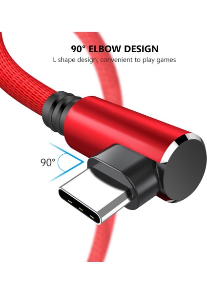 90 Derece Dirsek Mikro USB C Tipi Veri Kablosu Samsung S21 S20 Huawei Xiaomi Mı 12 Şarj Kablosu Hızlı Şarj Kablosu L Şeklinde Tel (Yurt Dışından) modelleri