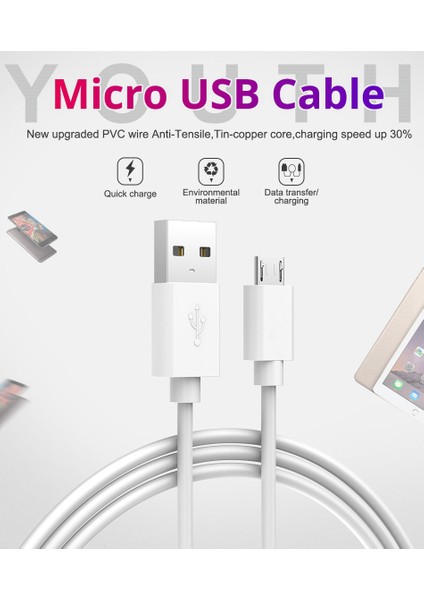 1 M 2 M 5A Mikro USB Kablosu Veri Senkronizasyon Hızlı Şarj Kablosu Samsung S7 Huawei Xiaomi Not Tablet Android USB Telefon Şarj Kabloları (Yurt Dışından) modelleri