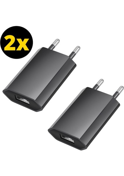 2 Adet Siyah 1A Ab Tak USB Hızlı Şarj Cihazı Cep Telefonu Duvar Seyahat Güç Adaptörü Cep Telefonu Için (Yurt Dışından)
