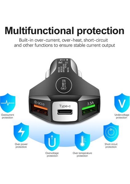 2 Port USB Tip C Hızlı Araç Şarj Cihazı 48W Hızlı 7A Fiş Şarjı iPhone 13 Samsung Xiaomi Telefon Tablet Şarj Adaptörü Arabada (Yurt Dışından) fiyatları