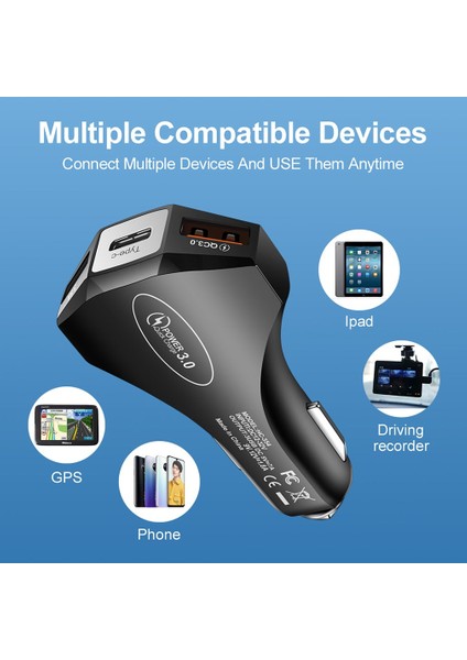 2 Port USB Tip C Hızlı Araç Şarj Cihazı 48W Hızlı 7A Fiş Şarjı iPhone 13 Samsung Xiaomi Telefon Tablet Şarj Adaptörü Arabada (Yurt Dışından) fırsatları