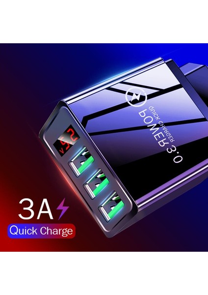 5V 3A USB Şarj Aleti Hızlı Şarj 3.0 Dijital Ekran Hızlı Şarj Duvar Telefonu Şarj Cihazı iPhone 1312 Pro Xiaomi Samsung Huawei (Yurt Dışından) indirimleri