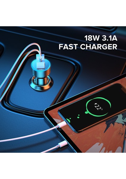 USB Araba Şarjı Hızlı Cahrger Tipi C Kablo Samsung S20 S10 S9 S8 Not 20 10 Redmi Not 9s Hızlı Şarj Cep Telefonu Şarj Cihazı (Yurt Dışından) fiyatları