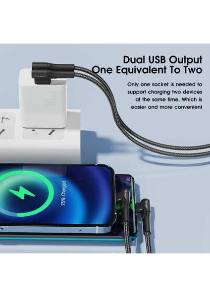 Essager USB Şarj Cihazı Hızlı Şarj 2 Bağlantı Noktalı Çoklu Fiş Samsung Duvar Cep Telefonu Hızlı Şarj (Yurt Dışından) fırsatları