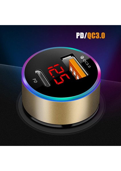 Hızlı Şarj 4.0 3.0 USB Araç Şarj Cihazı Qc4.0 Qc3.0 Hızlı Pd USB C Araç Telefonu Şarj Cihazı iPhone Huawei Xiaomi Mi Tip C Cep Telefonu (Yurt Dışından)