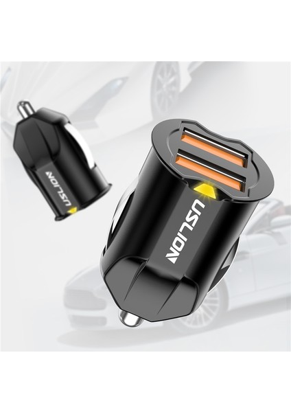 Uslıon Mini USB Araç Şarj Adaptörü 2.1A Araç USB Şarj Cihazı Cep Telefonu Çift USB Araç Şarj Cihazı Otomatik Şarj iPhone Samsung Için 2 Port (Yurt Dışından) fırsatları