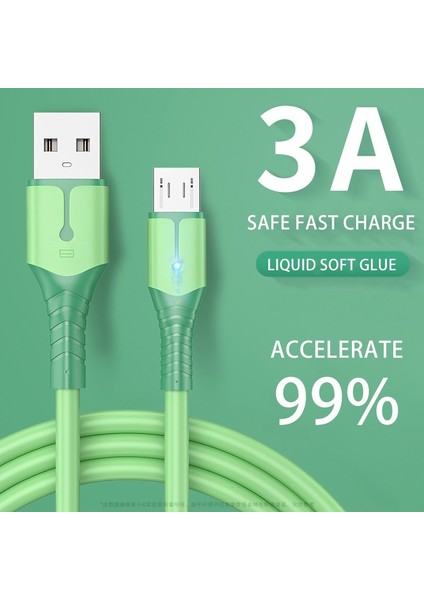 LED 2 M USB Mikro Kablo 3A Hızlı Şarj Veri Kablosu Samsung Xiaomi Htc Oppo Vıvo Şarj Cihazı USB Kablosu Cep Telefonu Aksesuarları (Yurt Dışından) fiyatları
