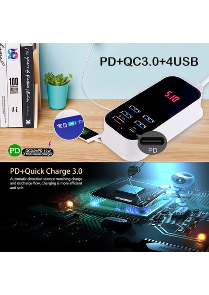 Pd 30W USB Şarj Cihazı Çoklu Bağlantı Noktası 1.5m Kablo Hızlı Şarj 3.0 Hızlı Şarj Cihazı Güç Adaptörü Ab Ingiltere Abd Tak Cep Telefonu Duvar Şarj Cihazları (Yurt Dışından) indirimleri