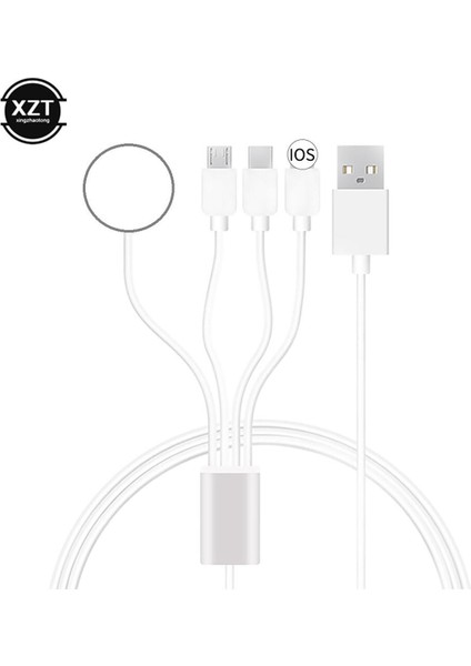 Telefon Izle Şarj Cihazı Mikro USB Tip-C Android 4in1 3in1 2in1 Şarj Kablosu Dock iphone Apple Watch Iwatch Xiaomi Samsung (Yurt Dışından)