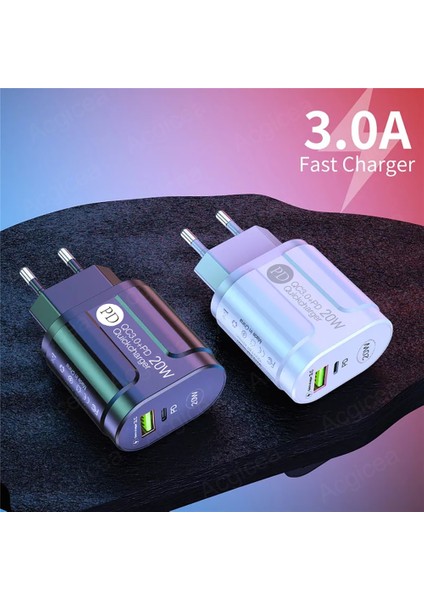 Pd USB Şarj Cihazı Qc3.0 Hızlı Şarj Iphone 11 12 Pro Xiaomi Samsung Oneplus Ab Abd Tak Evrensel Adaptör Cep Telefonu Şarj Cihazı (Yurt Dışından)