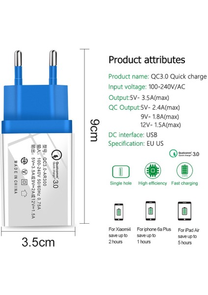 Olaf USB Şarj Aleti Hızlı Şarj 3.0 iPhone x Xs Xr Hızlı USB Duvar Şarj Cihazı Samsung S9 S8 Xiaomi Huawei Cep Telefonu Şarj Cihazları (Yurt Dışından) fırsatları