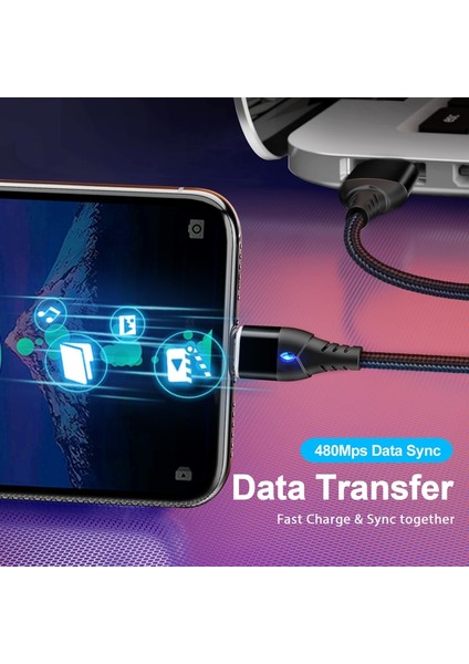 Manyetik Hızlı Kablo Mikro USB Şarj Telefonu Android Veri Kablosu Tel Mıknatıs Şarj Cihazı iPhone Samsung Xiaomi Huawei Cep 3A (Yurt Dışından) fiyatları